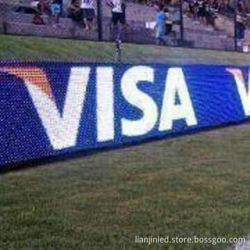 Football Stadium Perimeter Outdoor Full Color LED Screen Display, 25mm Pitch and 2R1G1B/Pixel